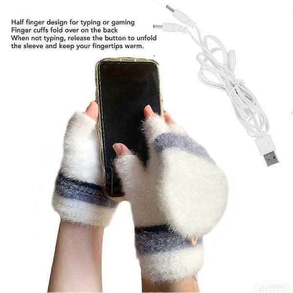 USB-oppvarmede hansker for laptoptasting - Vintervarme helfinger
