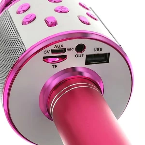 Karaoke mikrofon med højtaler / Karaoke med mikrofon - Bluetooth Pink