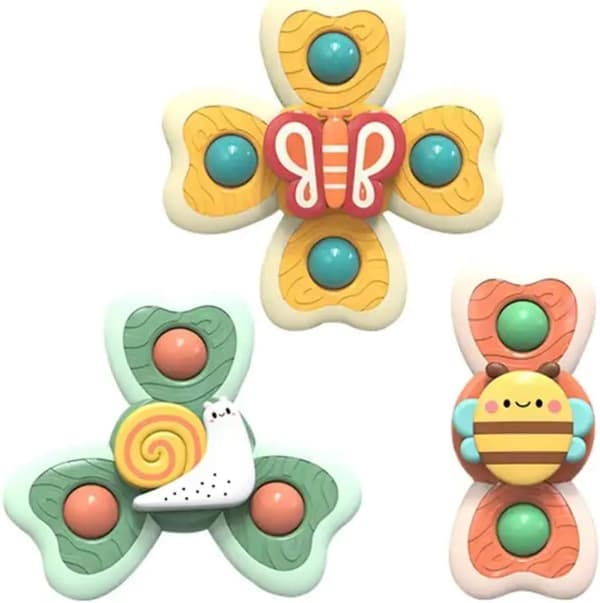 Sugekopp-spinnerleker – 3-pakning sensoriske badeleker for småbarn 18m+, bursdagsgave – Yummy Baby