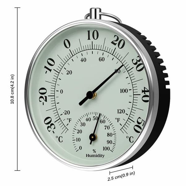 Termometer - Overvåker innendørs og utendørs lufttemperatur - med hygrometer - 10 cm