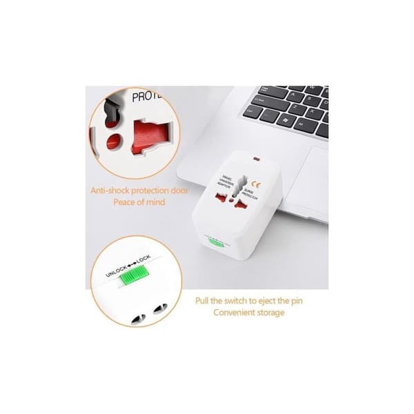 Universal pluggadapter – Internasjonal reiselader for Frankrike, Storbritannia, USA, Canada og Australia