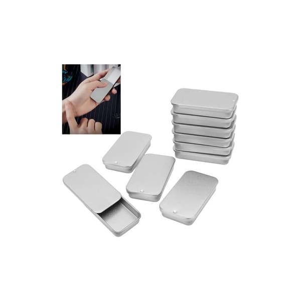 Stykker Sølv Tom Boks Leppepomade Solid Parfymeboks med Lokk for DIY Oppbevaring Organisering
