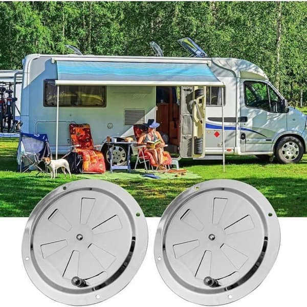 Ventilationsrist i rustfrit stål - 1 stk, 125 mm - Velegnet til yacht, båd, autocamper, hus