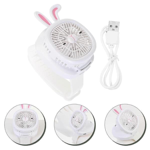 Børne tegneserie ur ventilator Bærbar ur ventilator USB ventilator med håndledsrem USB genopladelig ventilator