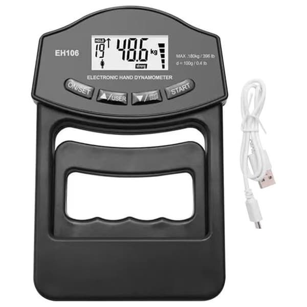 180 kg Grebsstyrketester - 1 stk, sort, universal - Grebstester til bodybuildingstyrke - Dynamometer