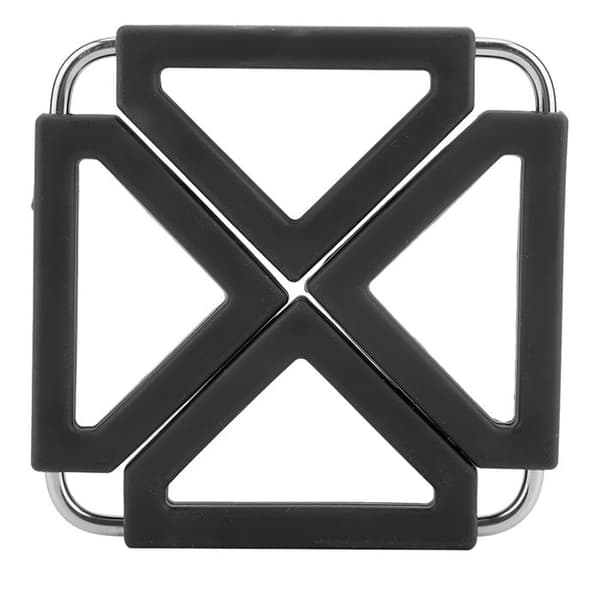 Køkken varmeisolerende måtte - Justerbar - Trivet i rustfrit stål og silikone til gryder og pander Sæt (orange)