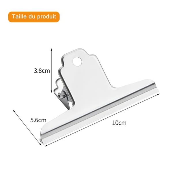 Metal Bulldog Clips - 10 Stykker, 3 Tommer - Sølv - Velegnet til papir, post, pap, kontor