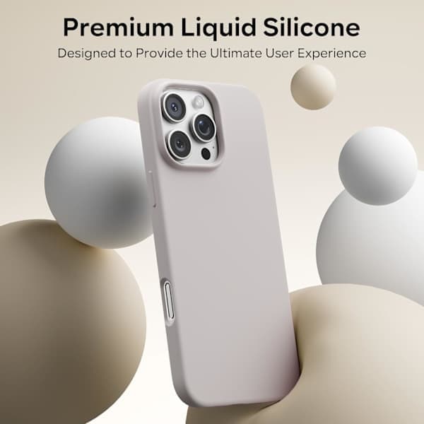 Flytende silikondeksel til iPhone 16 Pro Max, støtsikkert mykt telefondeksel, full beskyttelse, rosa iPhone 16 Pro Max Pink iPhone 16 Pro Max