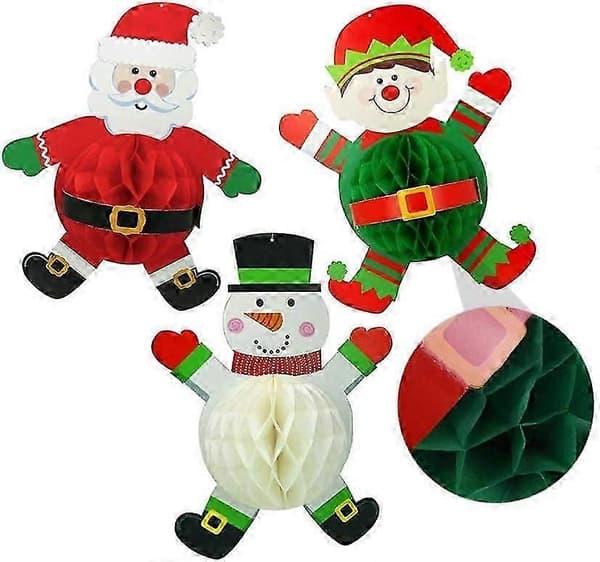 3 hengende julehonningkakedekorasjoner Julepynt