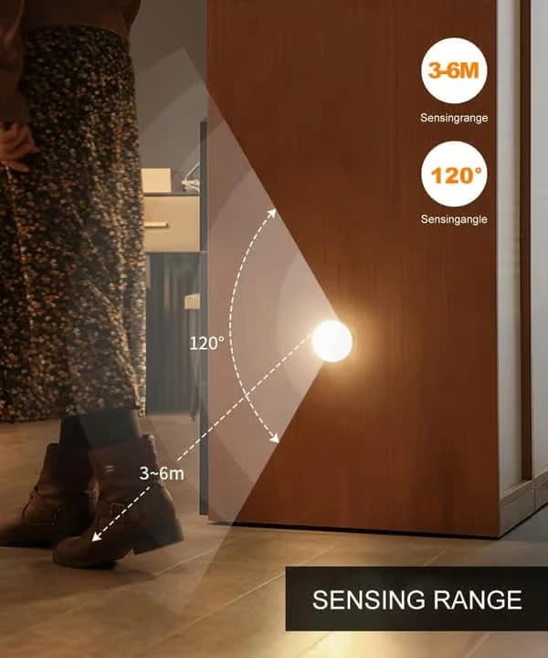 Genopladelig smart natlampe med bevægelsessensor til seng, garderobe og gang