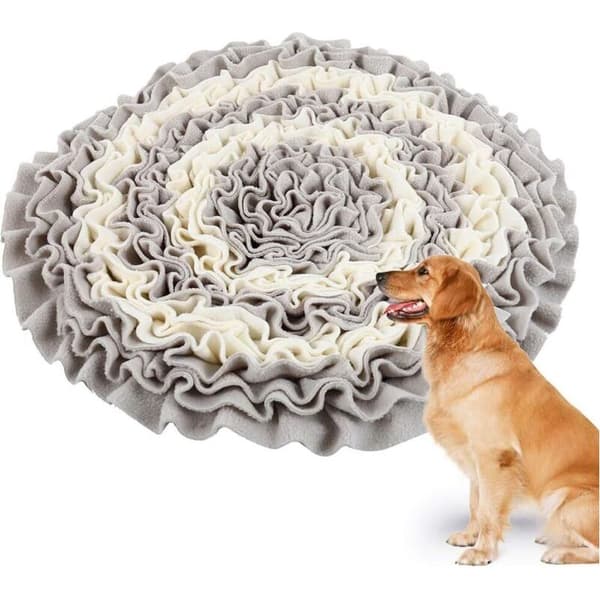 Snusemåtte – 45x45cm interaktiv træningsmåtte til hunde – Grå