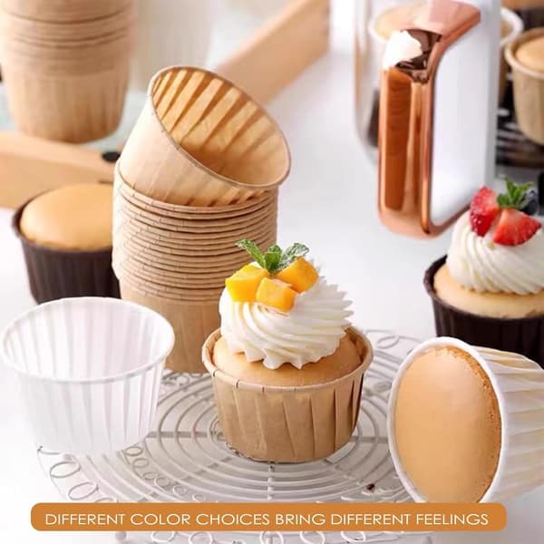 150 stk. Cupcakeforme, Muffinforme, Mini Muffinforme, Engangs Bageforme, Kagedekorationer til Bryllup, Fødselsdag, Fest, Ko-mønster, Hvid