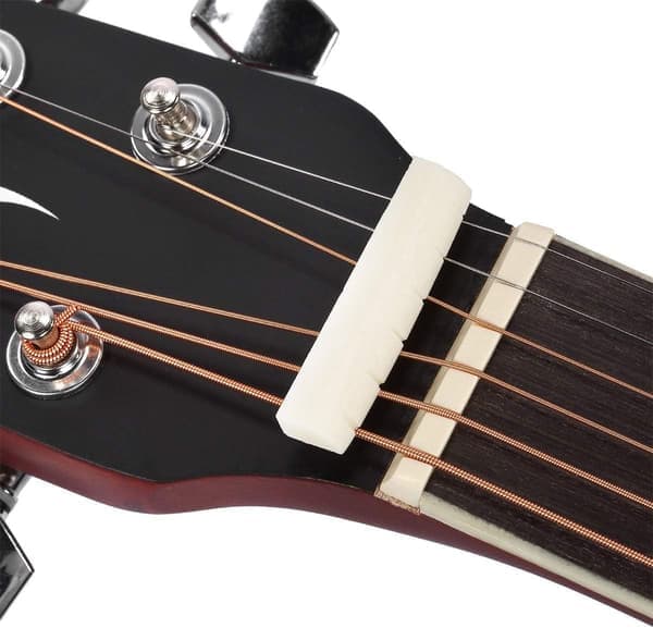 Akustisk gitarrsadel och översadel, rent ben, elfenbensfärgad, för 6-strängad gitarr