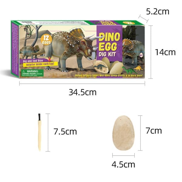 Dinosaur Egg Arkeologisk Utgravningssett - Overraskelses Blindboks DIY T-Rex Fossile Modell, Gave til Gutter C C