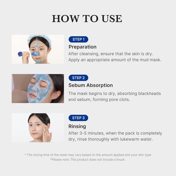 Zero Pore Blackhead Mud Mask – Hudkjølende Porestramming med AHA BHA PHA – Koreansk 3-minutters