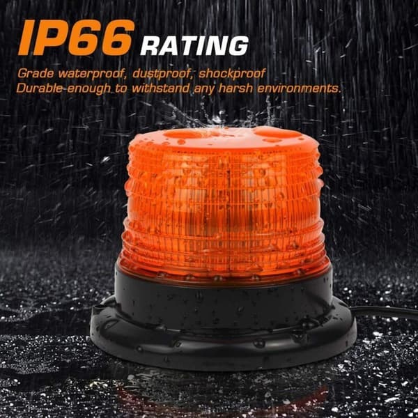 9W LED Magnetisk Blink – 360° Advarselslys – 12V/24V Cigarettænderstik – Ridsefast Magnetisk Base