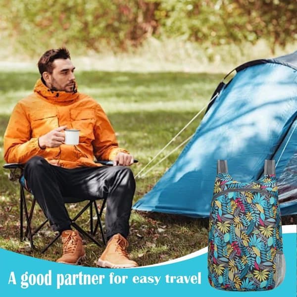 Vikbar ryggsäck, ultralätt, vattentät polyester, 20L, vandring camping resor