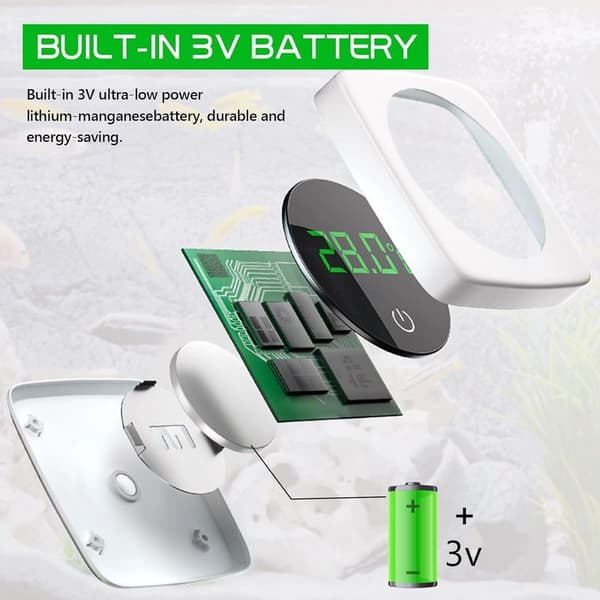 LED Akvarietermometer, Berøringsskjerm, Nøyaktig Temperatursensor for Akvarium, Vanntemometer, Energibesparende Termometer
