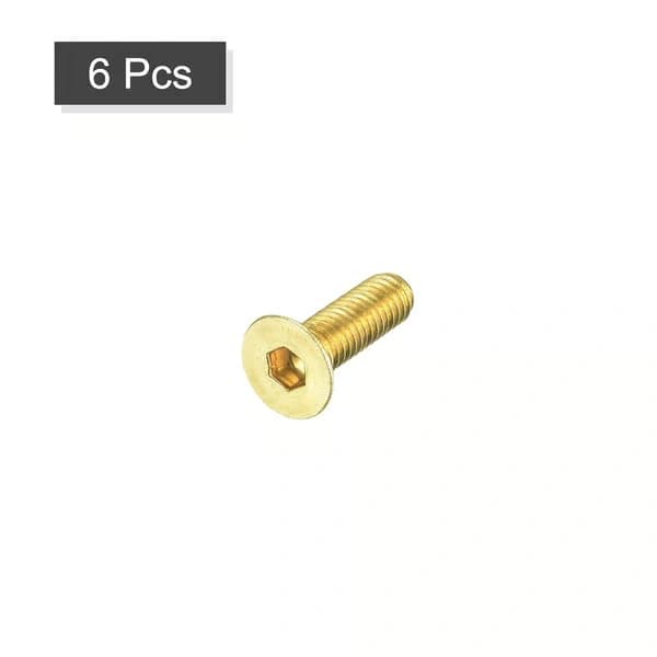 Flathode unbrakoskruer, M3-0,5 x 10 mm messing unbrakobolter 6 stk.