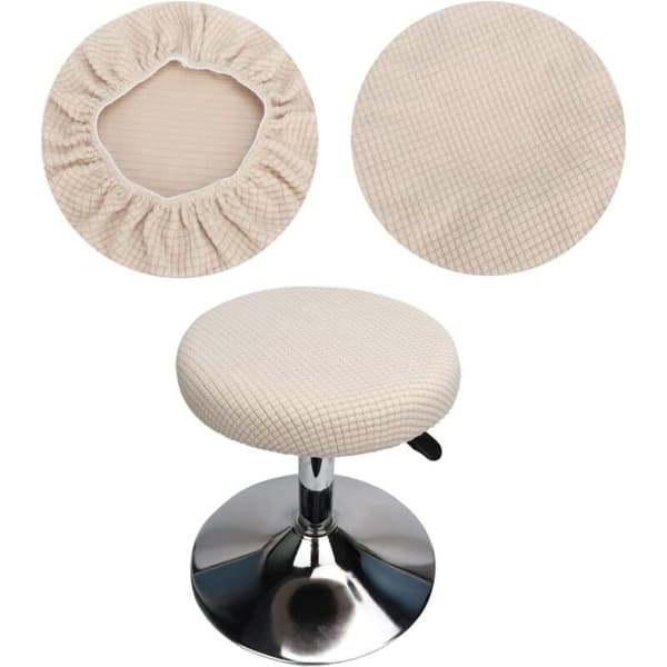 2 st beige runda pallöverdrag, runda barpallöverdrag, elastiska runda pallöverdrag, tvättbara, lättskötta, mjuka och hållbara, för pallar