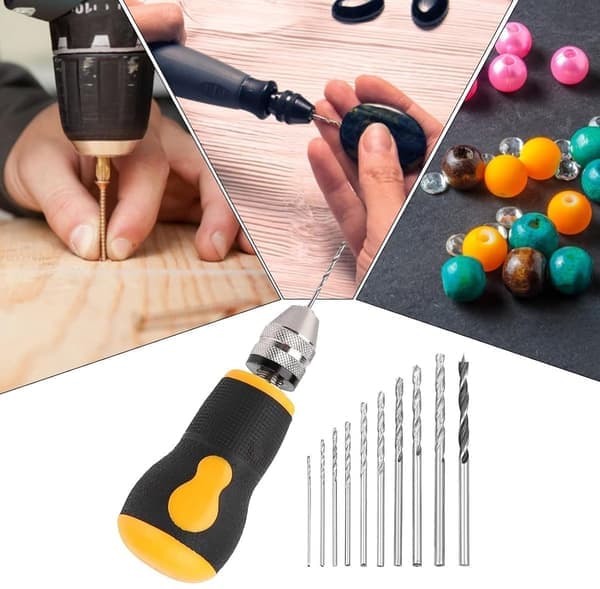Håndholdt elektrisk drill - Mini drillbits - Trearbeid - Sklisikkert grep - 0,8-3,0 mm - Sølv