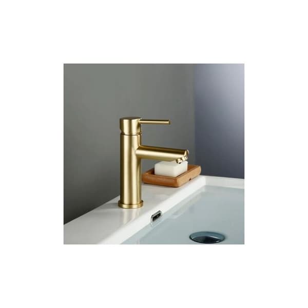 Blyfri mässingsblandare – Borstad guld – Keramisk ventil – 30 % vattenbesparing – Enkel 3/8\" installation