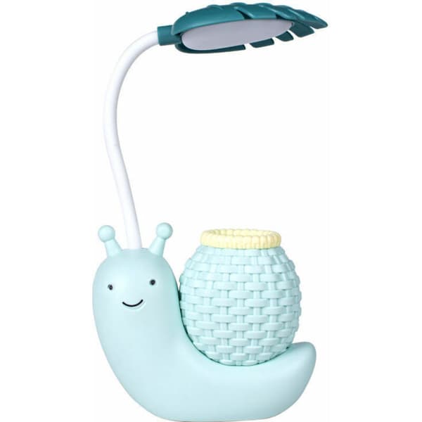 USB LED-bordlampe for barns lesing, øyebeskyttelse, nattlys, tegneseriesnegle-design (blå)