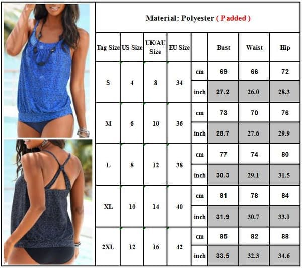 Naisten uimahousut ja Push-Up Bikini uima-asu rantavaatteet harmaa harmaa S Grey