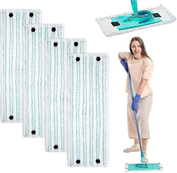 Mikrofiber Mopphode Erstatningstrekk, 4 stk. For Leifheit System Mopp Flat Erstatningshode, 42 CM, Gjenbrukbare Moppputer
