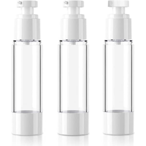 3 st luftfria påfyllningsbara kosmetiska pumpflaskor, för parfym, lotion, schampo, handbagage (50 ml)