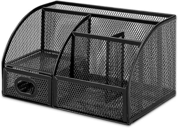 Penholder og organizer i net, sort, 9,1\" x 5,9\" x 5,5\"