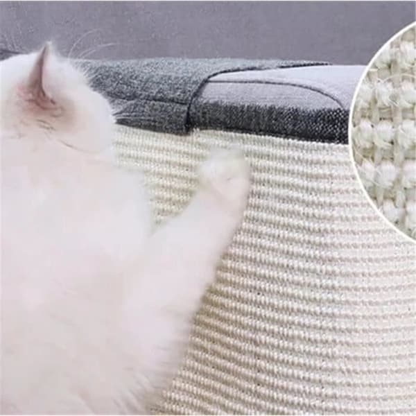 Høyrehendt sisal klorematte til sofa - 50 x 60 cm - Grå - Klorebeskyttelse
