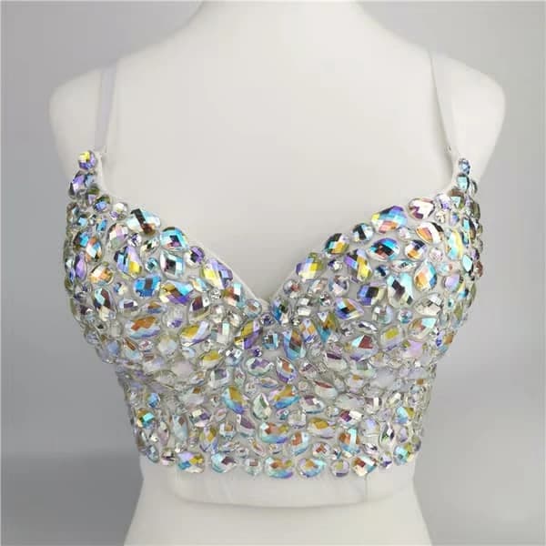 Glitrende bh-top til kvinder, danse-crop-tops
