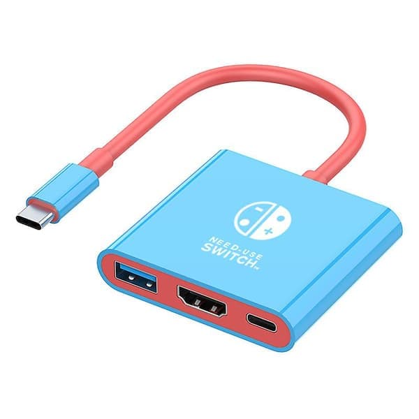 Nintendo Switch Dock – PD100W Bærbar Erstatningsdock med HDMI-adapter og USB 3.0 til Switch TV