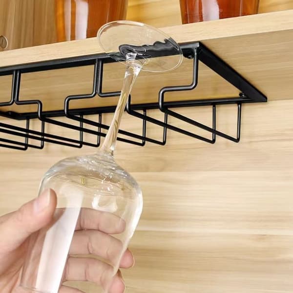 Hængende glasstativ med blank base. 50 bar tæller i centimeter