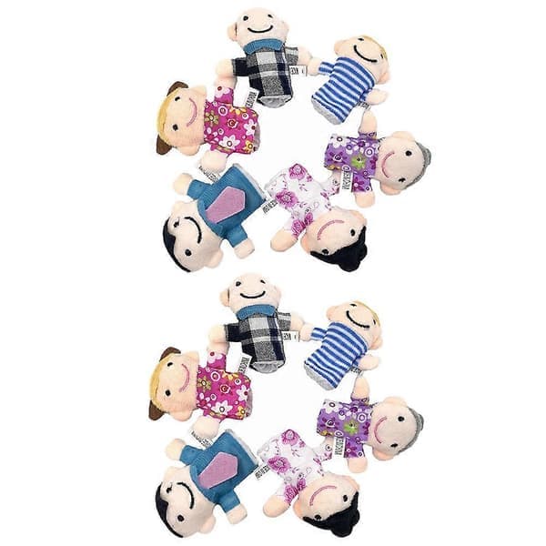 Set/12 st fingerdockor Barn Familj Fingerdockor Tyger Fingerdockor Fingerdockor Finger Familjedockor