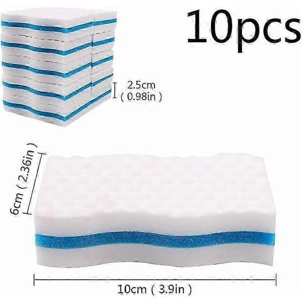 10-pack extra tjocka melaminsvampar - kraftig rengöring för köks-/badrums-/uteplatsfläckar