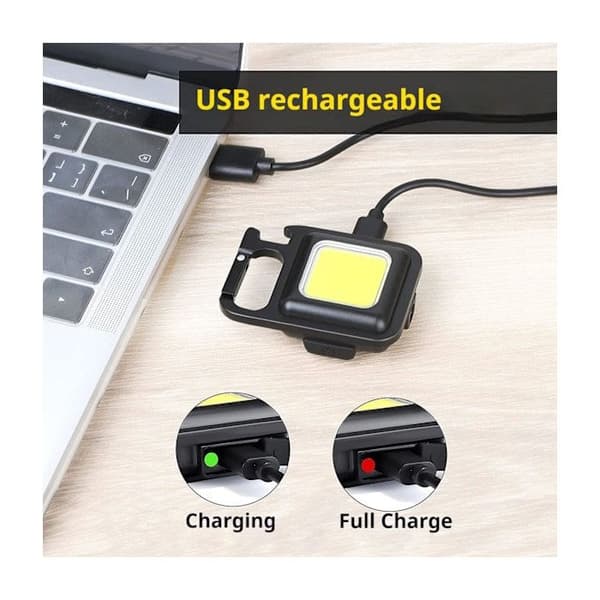 Mini LED arbeidslys, 4 inspeksjonslys med magnetisk krok, 4-modus COB lommelykt