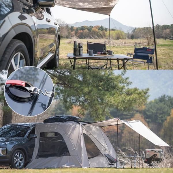 Campingtilbehør - Sett med 2 sugekopper - 4 S-kroker - Plast - Multifunksjonell