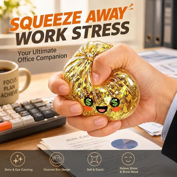 Glitter Dumpling Squishy – 2026 mysterieboks farverige stressbolde til angstlindring – Skrivebordslegetøj