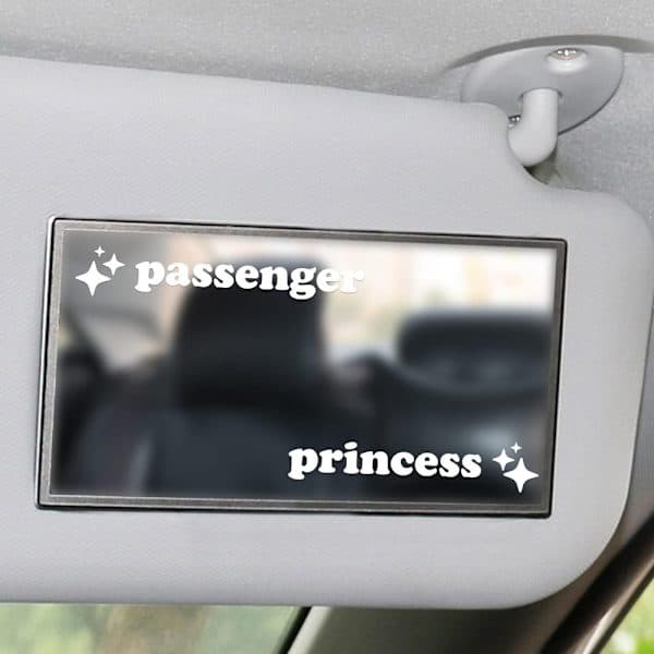 st Passenger Princess Dekaler Bokstav Bil Backspegel Vit White