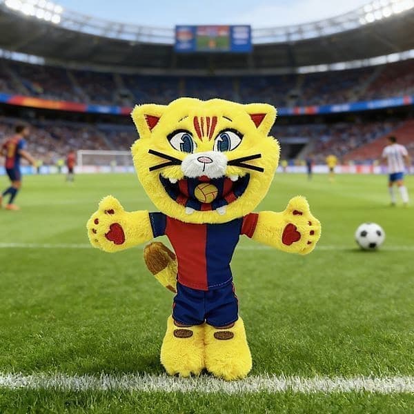 FC Barcelonan maskottileijona pehmolelu