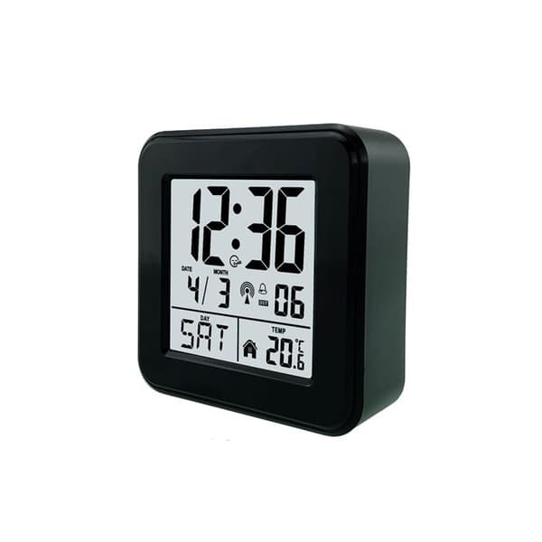 Smart lysende vekkerklokke for barn og studenter med enkelt LCD digitalt display - Svart (lysende)