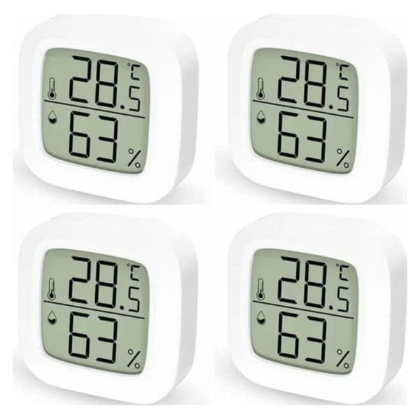 4 STK Innendørs Termometer, Digitalt Hjemmetermometer Hygrometer, Digitalt Termometer for Soverom