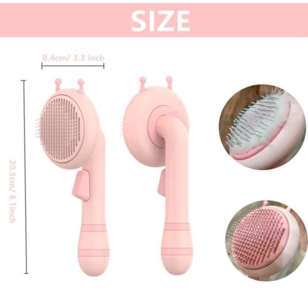 Selvrensende børste til hunde og katte, velegnet til kort og langt hår (pink)