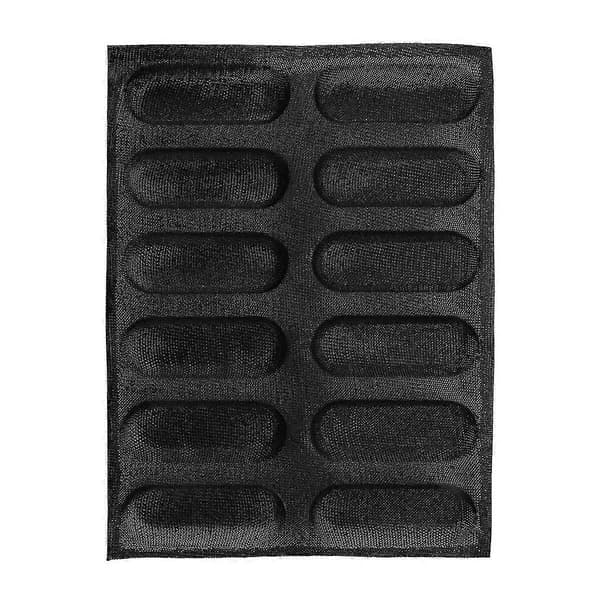 12 hull silikon - non-stick perforerte franske brødformer, pølseformer, bakematte brød M