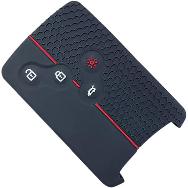 Bilnøgleetui i silikone med bikagemønster, kompatibel med Renault Clio, Mégane, Duster, Captur, 4 knapper