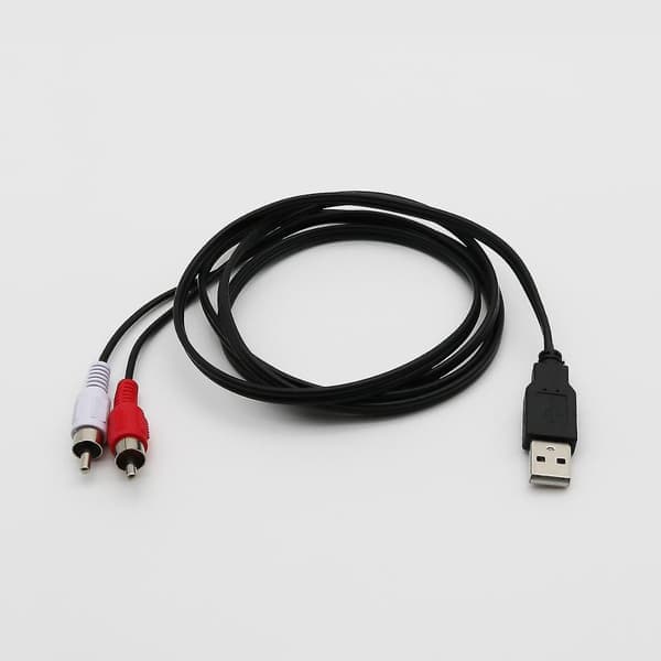 1,5 m USB A hann til 2x RCA Phono hann AV-kabelledning PC TV Aux lydvideoadapter