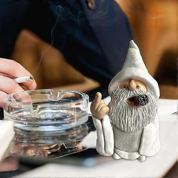 Havealf-figur – Harpiks langfingerstatue 14,5x8x7cm til plænedekoration