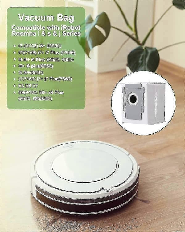 10 dammsugarpåsar för Irobot Roomba I7 I7+ I3 I3+ I4 I4+ I6 I6+ J7 J7+ I8 I8+s9 S9+ E5 E6 E7 Clean Base, tillbehörsbyte dammpåse